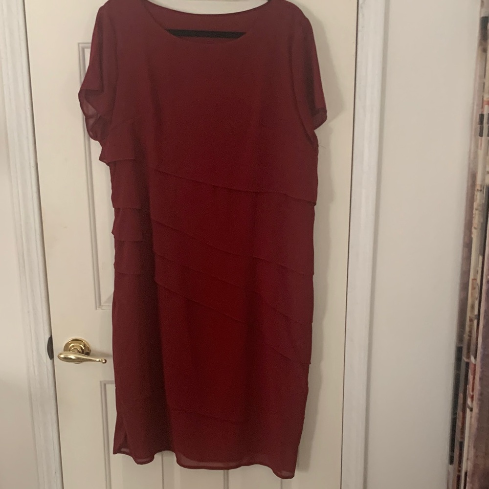 Elegant Burgundy Layered Dress